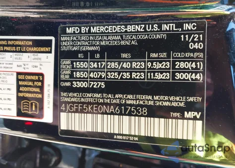 2022 Mercedes-Benz Gls 450 4Matic z USA, uszkodzony, nr VIN 4JGFF5KE0NA617538